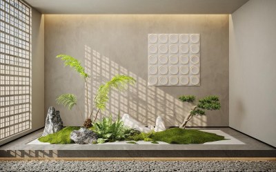 现代植物造景3D模型下载